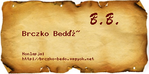 Brczko Bedő névjegykártya